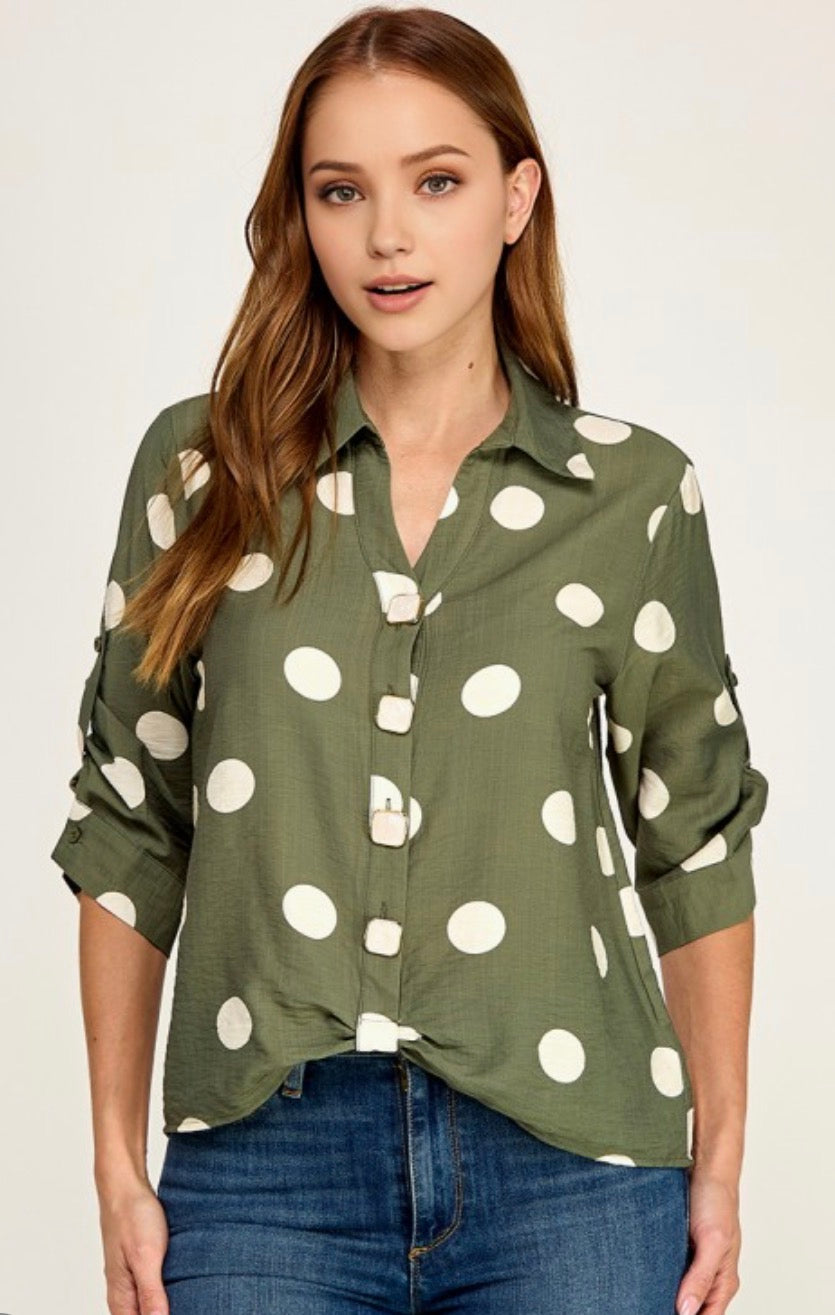 Amelia Polka Dot Blouse