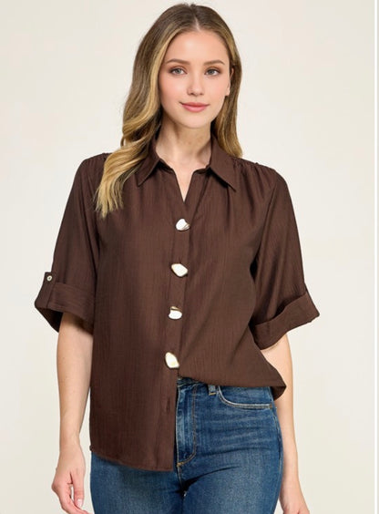 Savannah Button Blouse