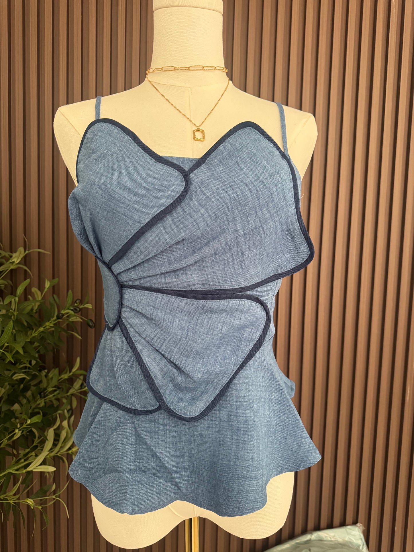 Denim Petal Top