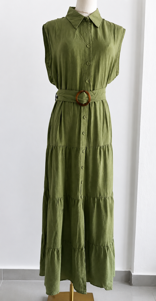 Olive Breeze Maxi Dress