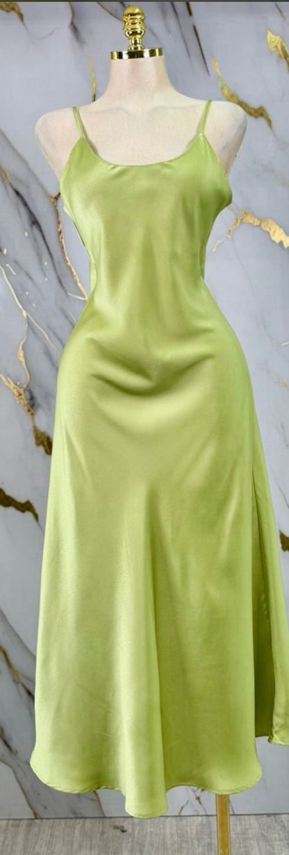Satin Glow Midi Dress
