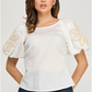 Ivory Bloom Puff Sleeve Top
