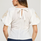 Ivory Bloom Puff Sleeve Top