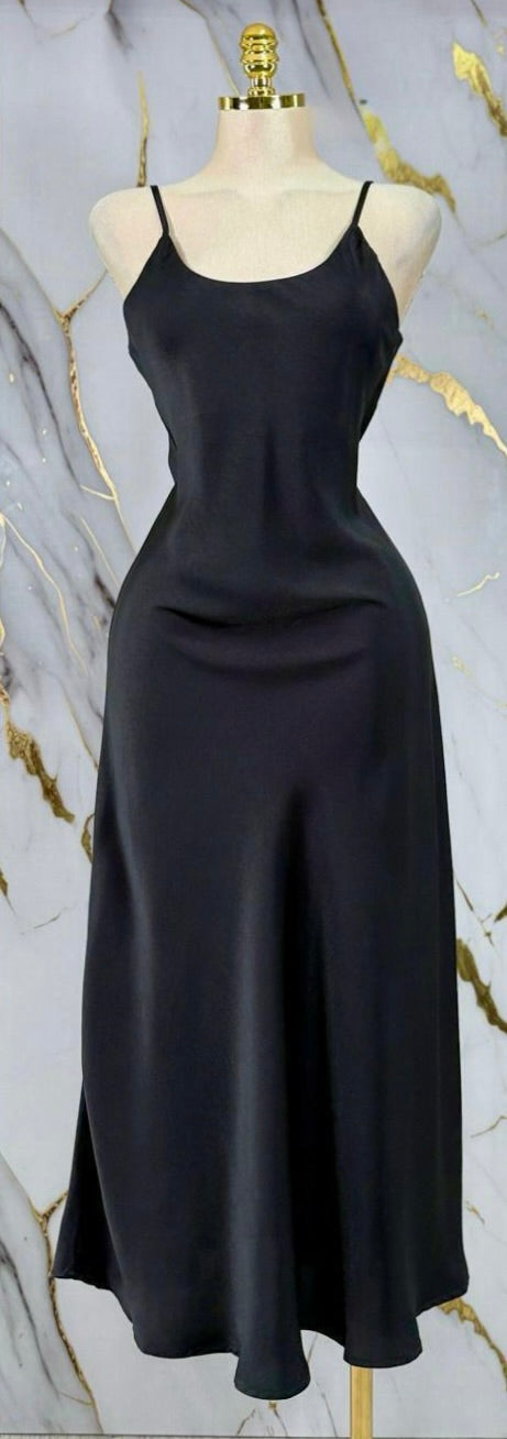 Satin Glow Midi Dress